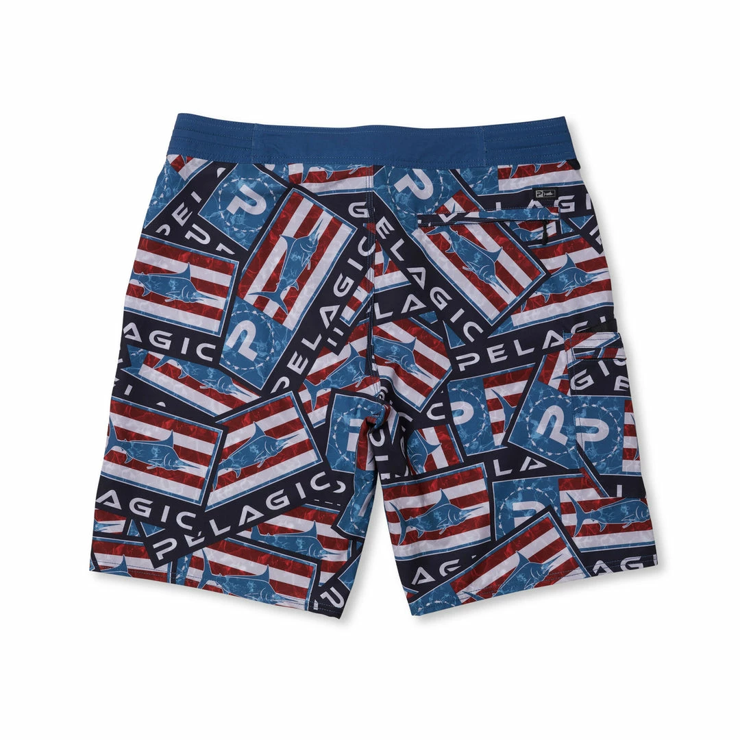Apparel Blue Water Americamo Sticker Fishing Shorts 4 Apparel Blue Water Americamo Sticker Fishing Shorts