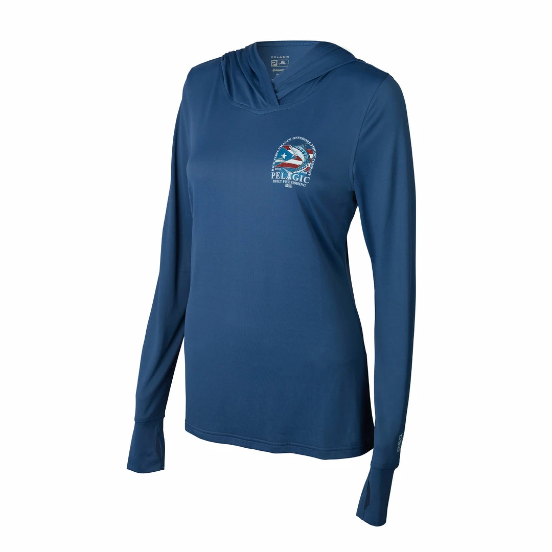 Apparel Womens Aquatek Puerto Rico Hooded Fishing Shirt - Women's 3 Apparel Womens Aquatek Puerto Rico Hooded Fishing Shirt - Women's