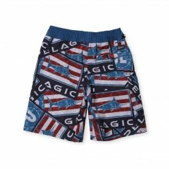 Apparel Kid's Blue Water Americamo Sticker Fishing Shorts Kids 3T - 5T